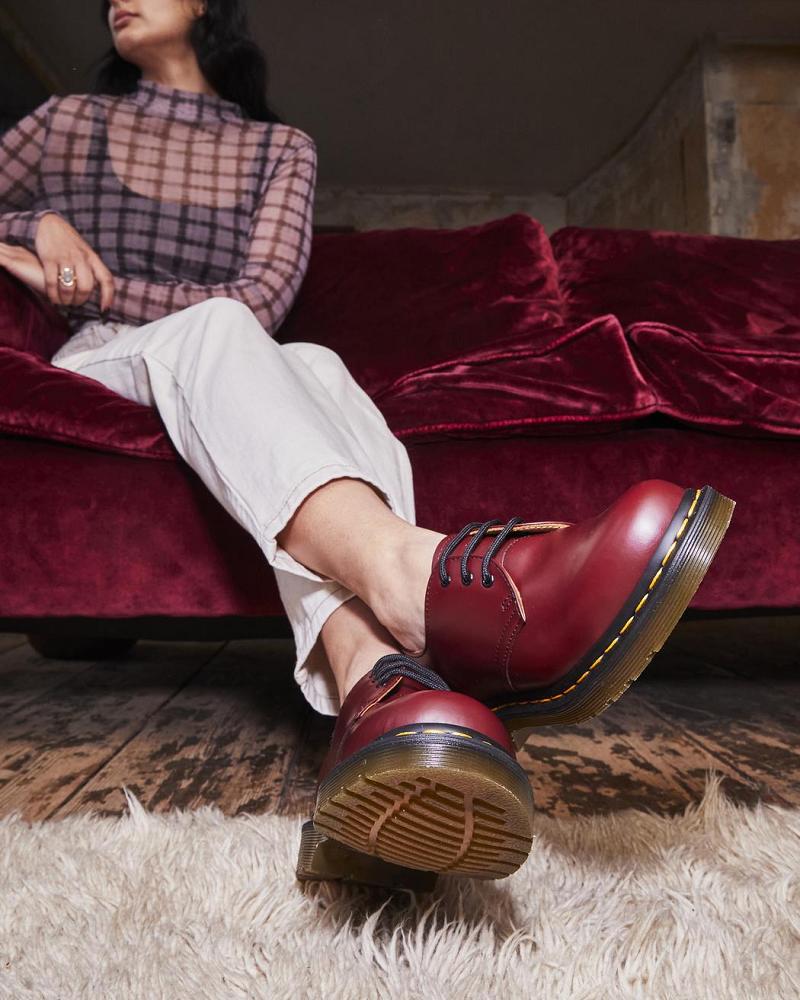 Dr Martens 1461 Smooth Læder Oxford Sko Herre Lyserød Rød | DK 603ILH